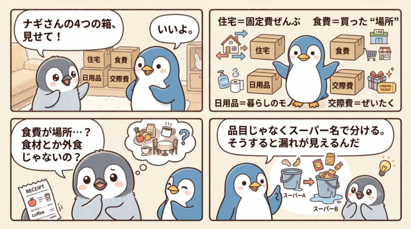 マネーフォワードMEのカテゴリは4つでいい|家計簿が続かない人の分け方の解説画像3