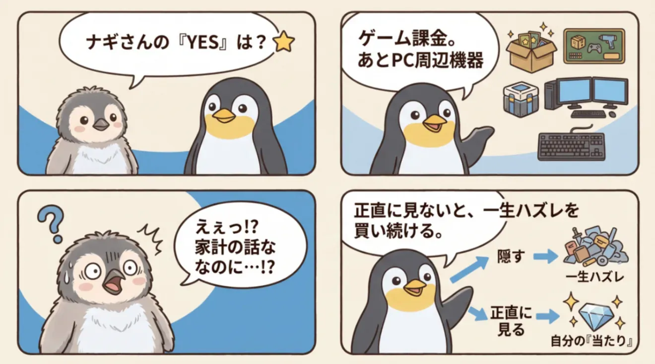 ベスト支出とワースト支出を並べたナギとソラ